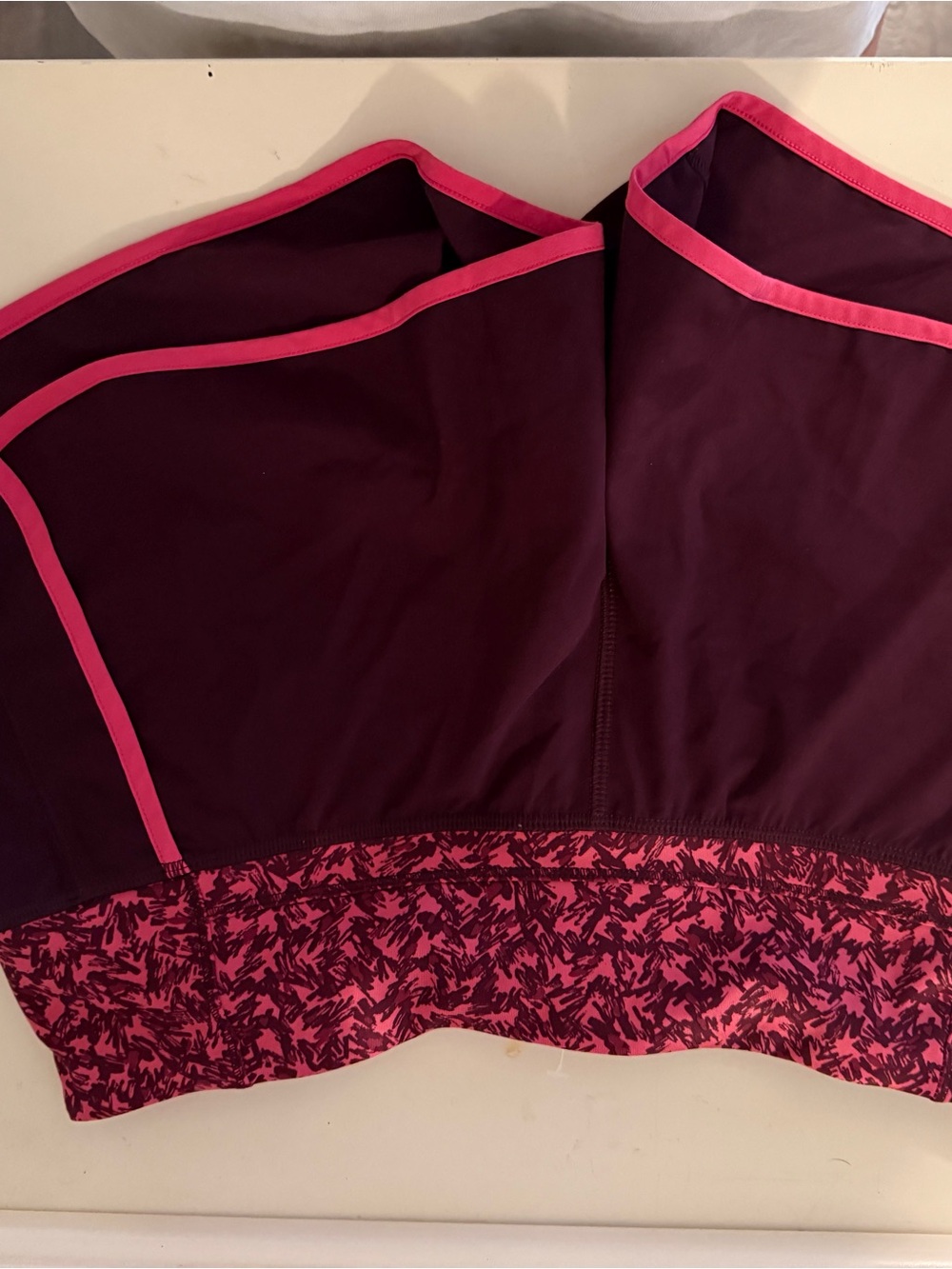 lululemon athletica Plum Athletic Shorts with Pink Trim